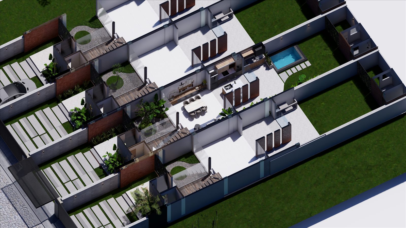 Vista en planta de un dúplex de Seven Residence