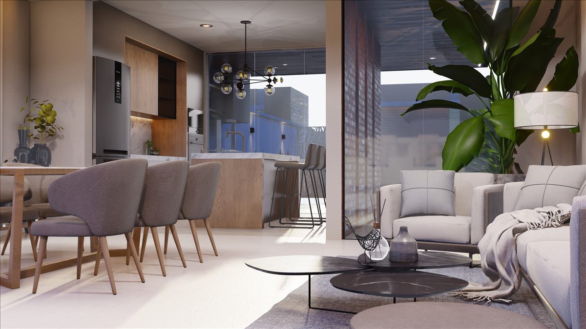 Living room detail at Seven Residence
